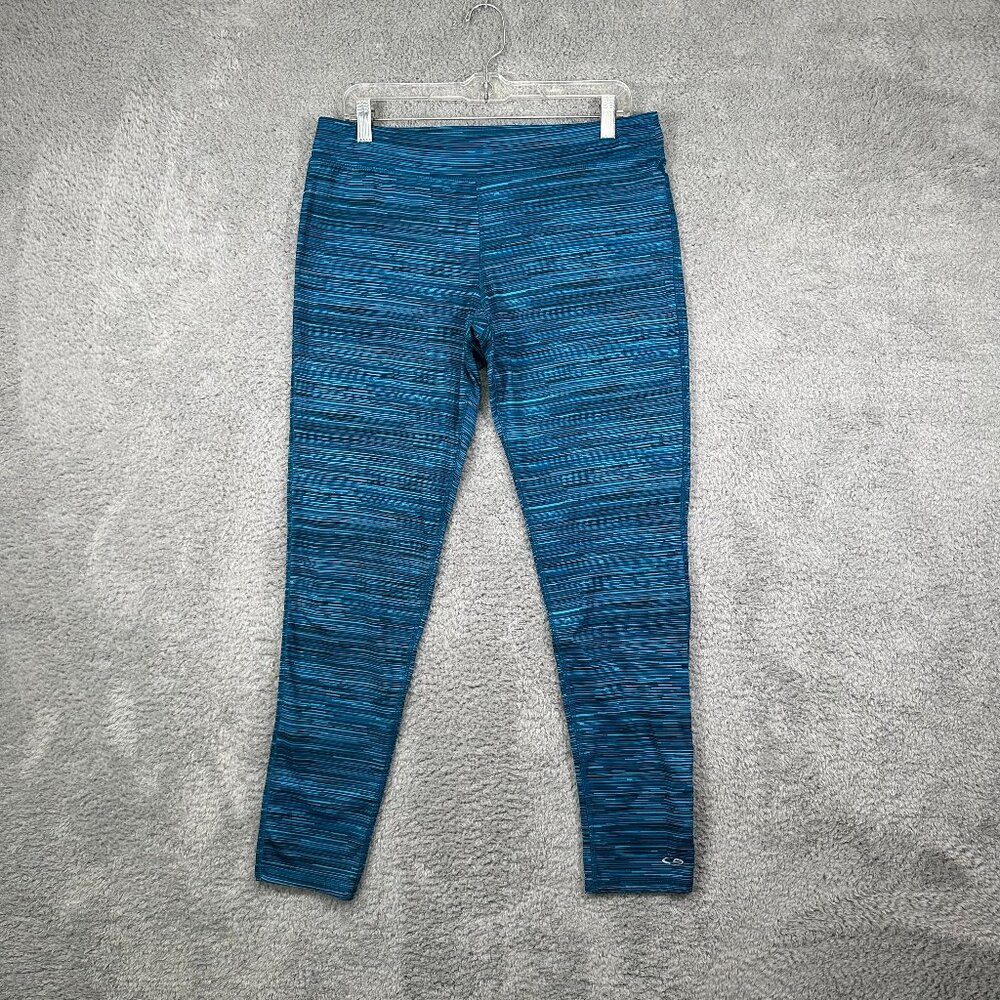 CHAMPION Duo Dry Workout Leggings XL BLUE‎ SPACEDYE Athletic Stretch Leggings